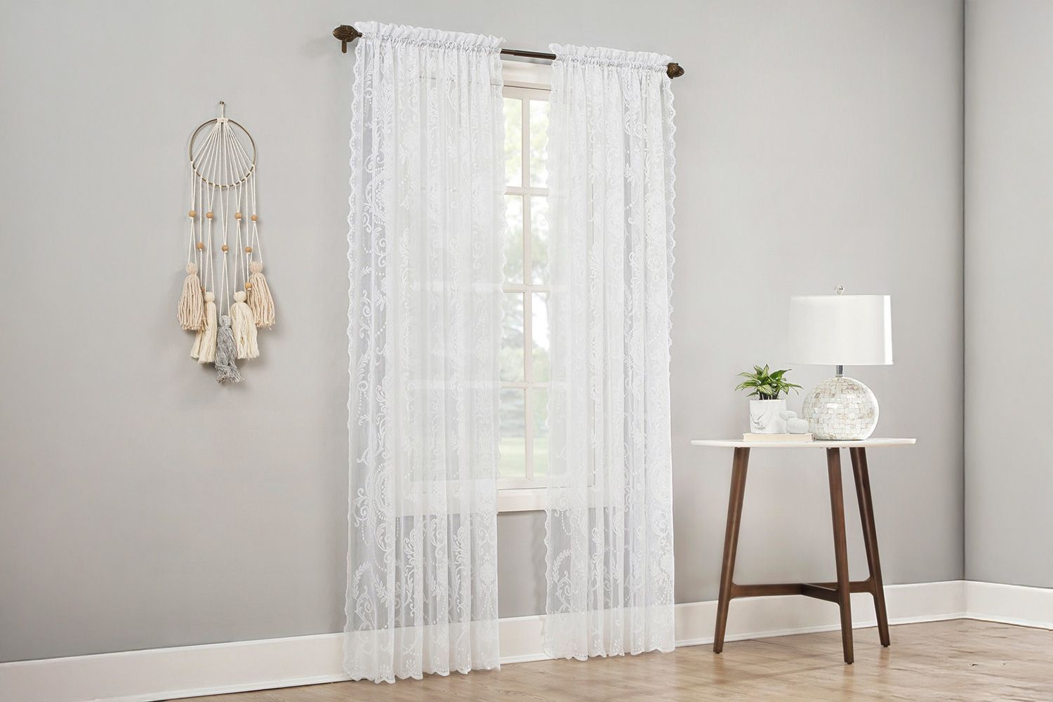 Wayfair Kelly Clarkson Home Christy Floral Lace Rod Pocket Curtain Panel