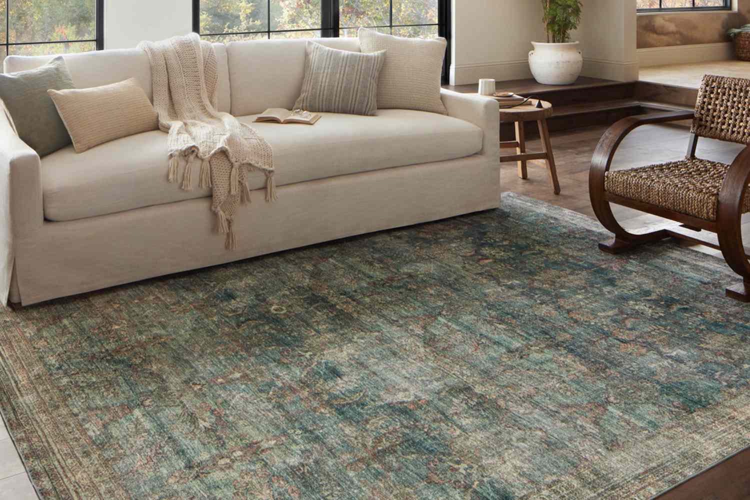 Black Friday Wayfair Magnolia Home By Joanna Gaines X Loloi Banks Machine Washable Ocean / Spice Area Rug