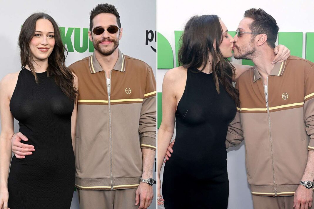 Pete Davidson and Pregnant Elsie Hewitt Make Affectionate Red Carpet Debut