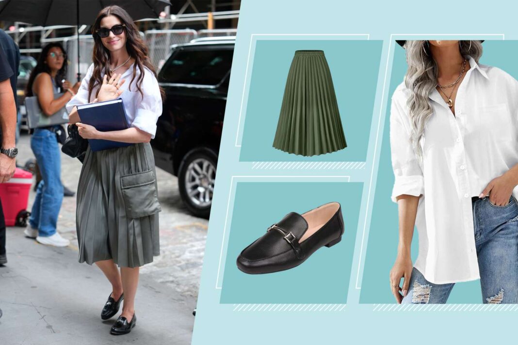 Anne Hathaway Channels Iconic Andy Sachs Style with an Affordable, Transitional Wardrobe