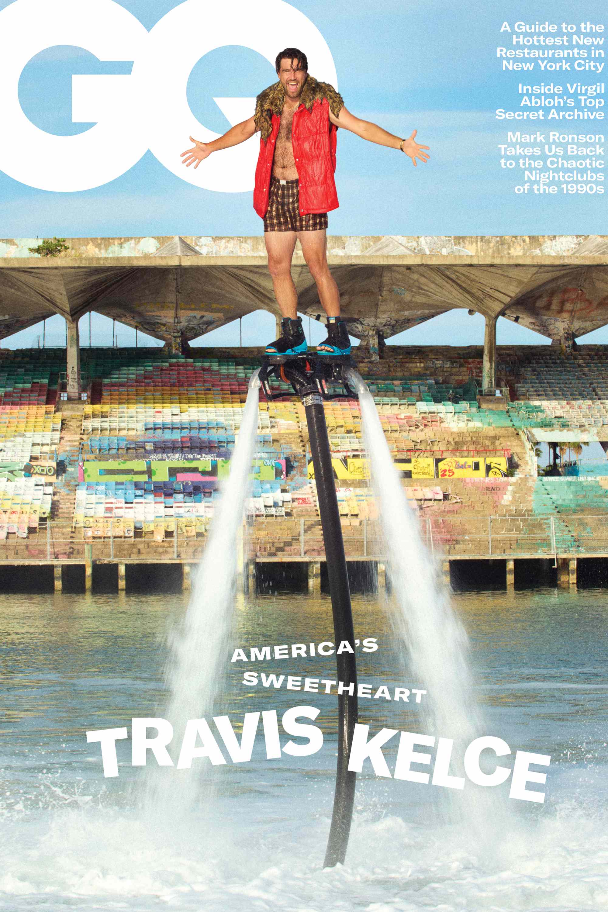 Travis Kelce on the cover of GQ magazine for September