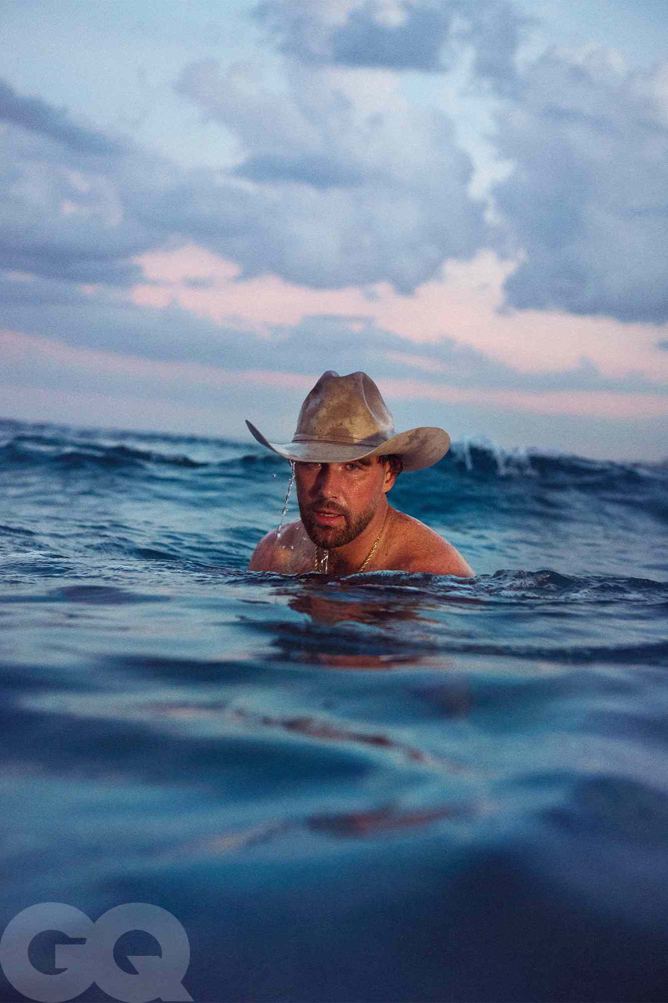 Travis Kelce on the cover of GQ magazine for September