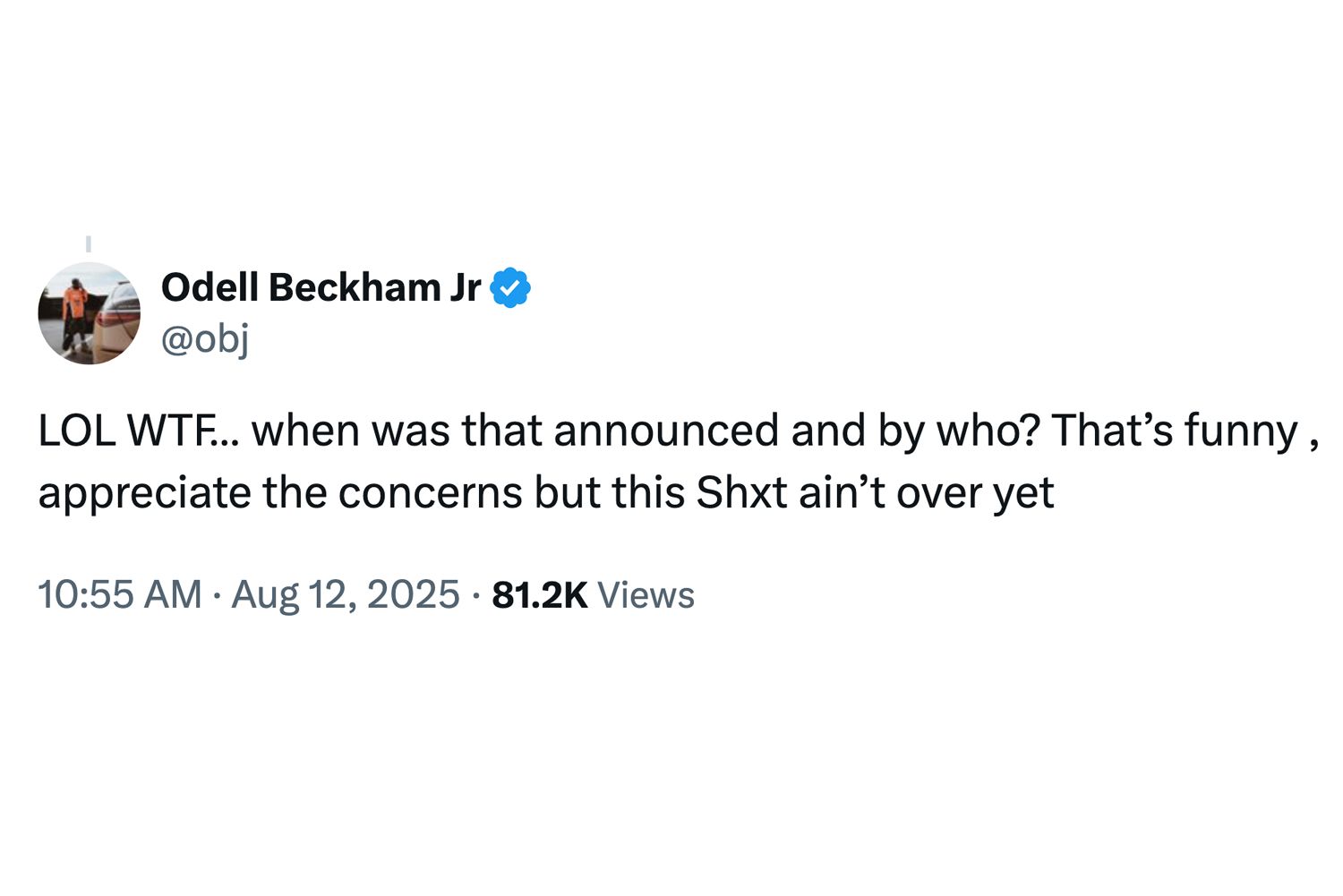 Odell Beckham Jr replys to tweet about him retiring