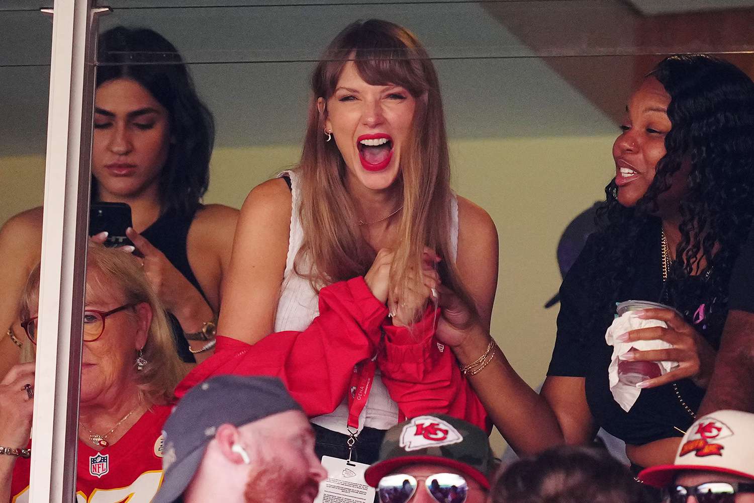 Taylor Swift at Kansas City Chiefs game against Chicago Bears on September 24, 2023