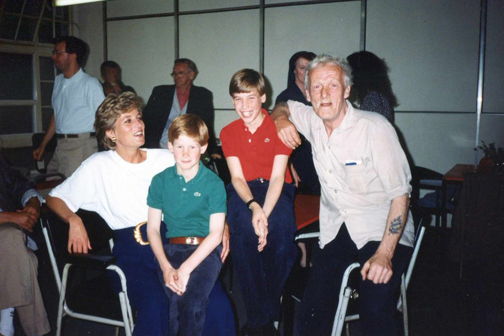 Princess Diana, Prince Harry, Prince William at The Passage in 1994.