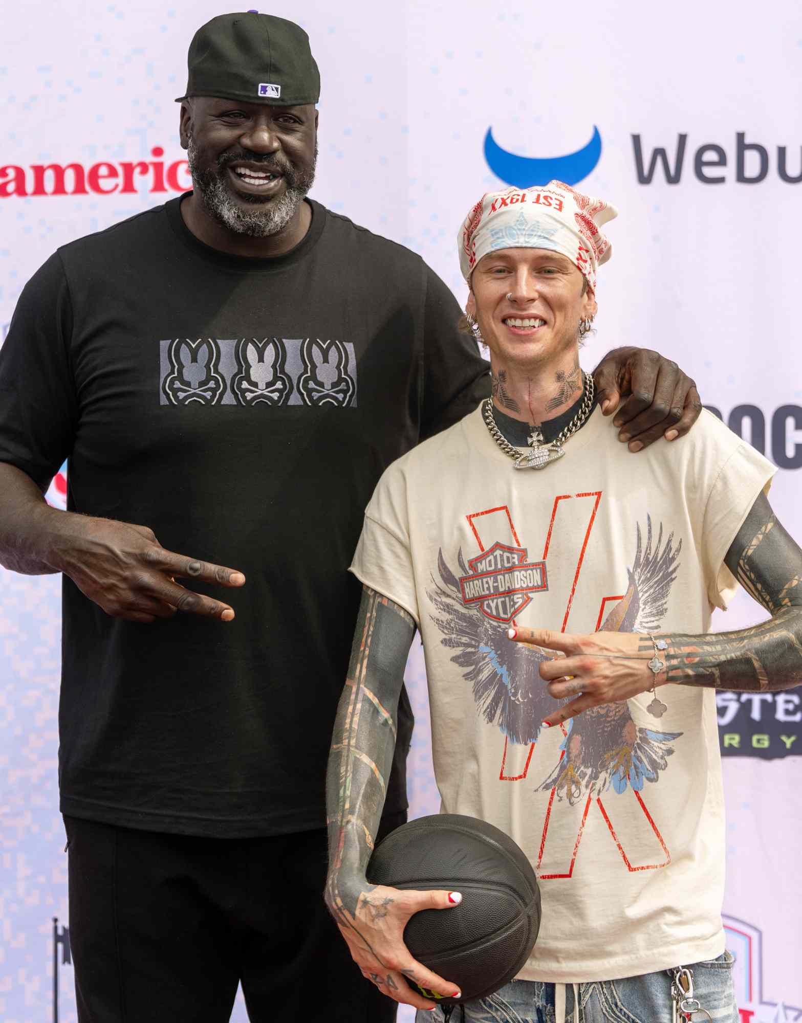 Shaq and MGK at Monster Energy MGK Day Celebrity Shootout