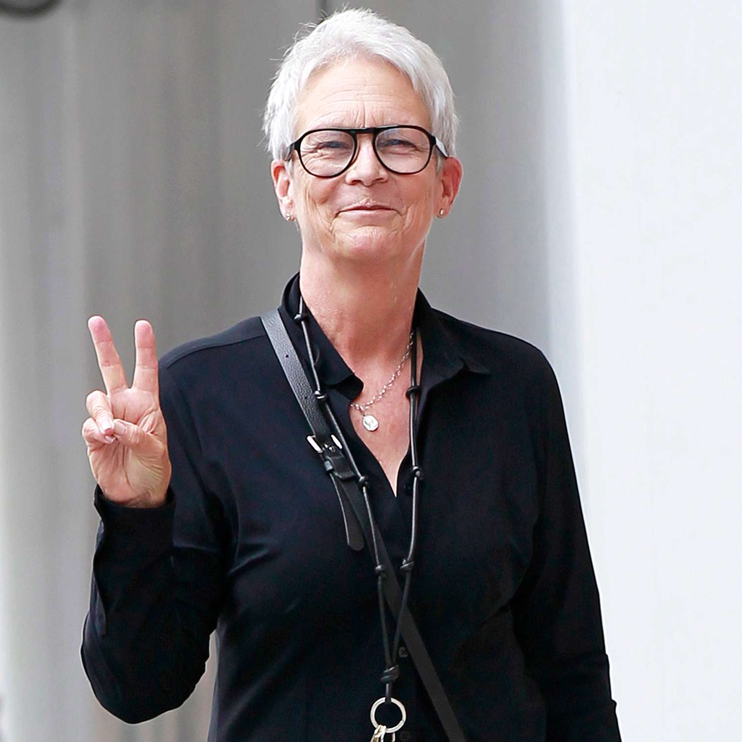 Jamie Lee Curtis shopping at Goyard in Beverly Hills