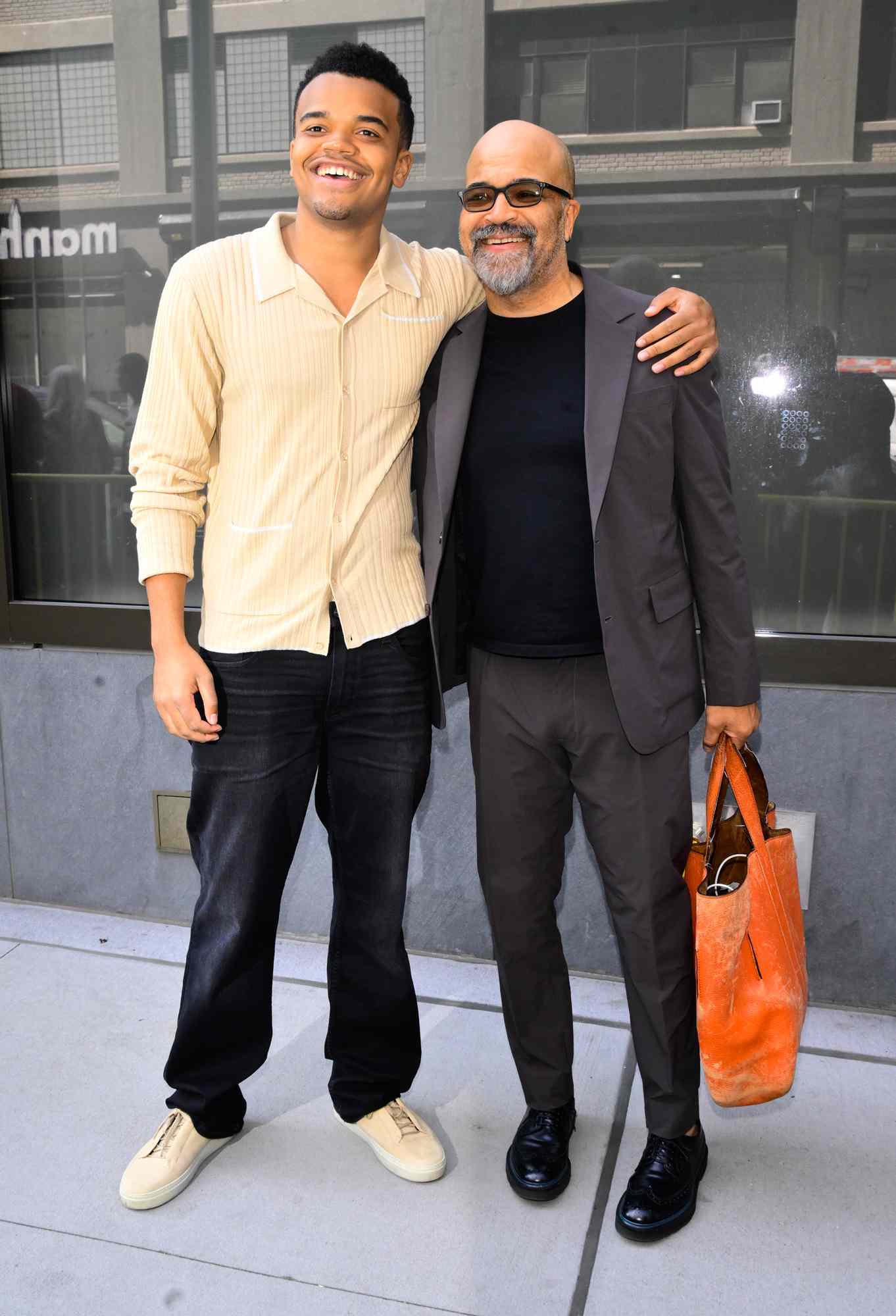 Elijah Wright and Jeffrey Wright outside ABC Studio