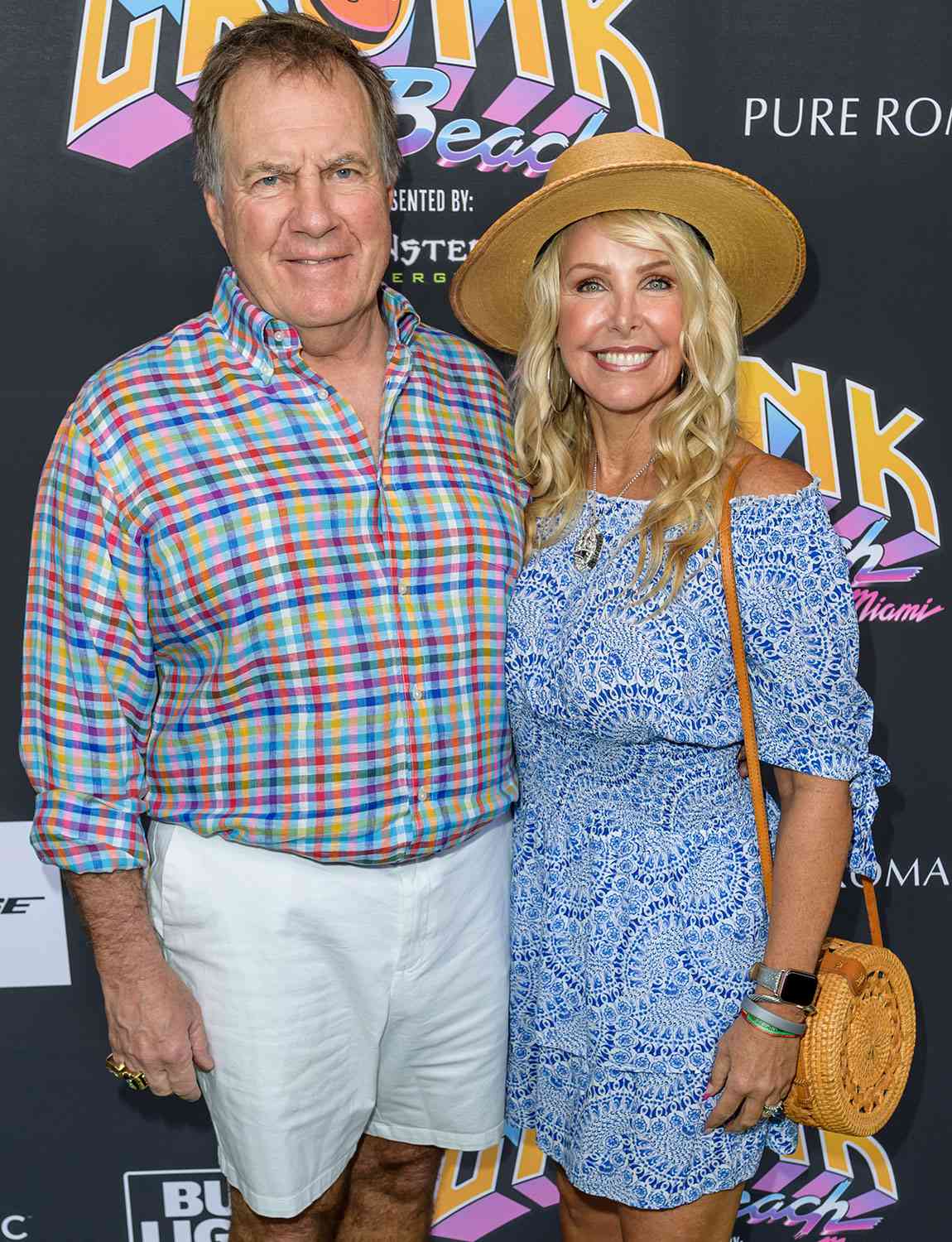 Bill Belichick and Linda Holliday attends Gronk Beach at North Beach Bandshell on February 1, 2020 in Miami, Florida.