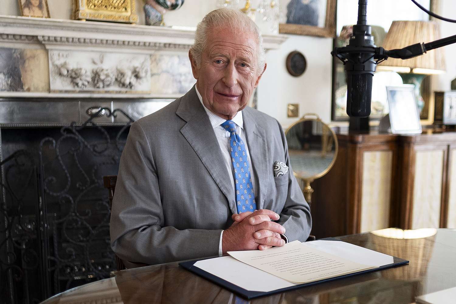 King Charles III records VJ Day message at Clarence House
