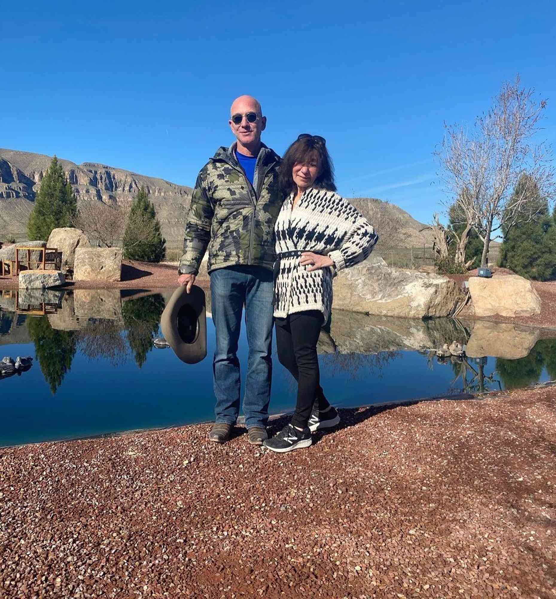 Jeff Bezos and his mom Jacklyn Bezos.