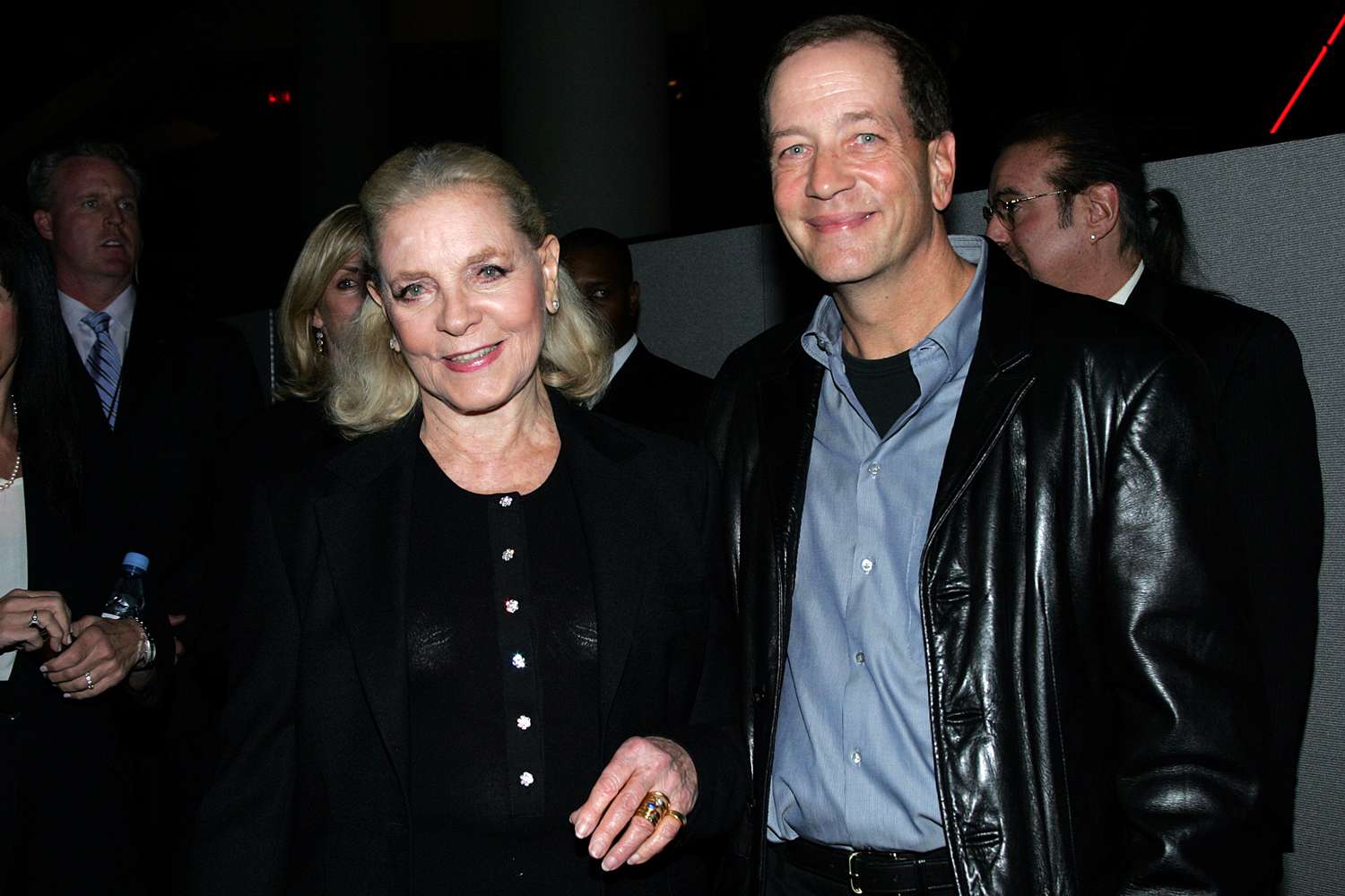 Stephen Bogart and mother Lauren Bacall at the premiere screening of "Birth" on Oct. 26, 2004, in New York City.