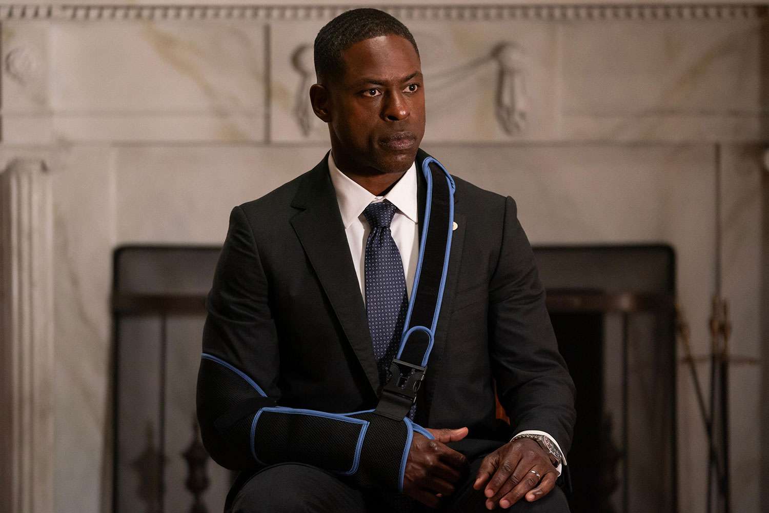 Actor Sterling K. Brown with his family.