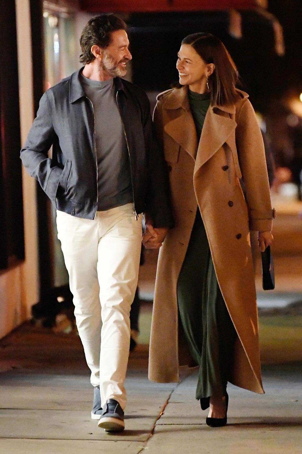 Hugh Jackman and Sutton Foster are spotted out together for the first time as they head to dinner in Los Angeles.