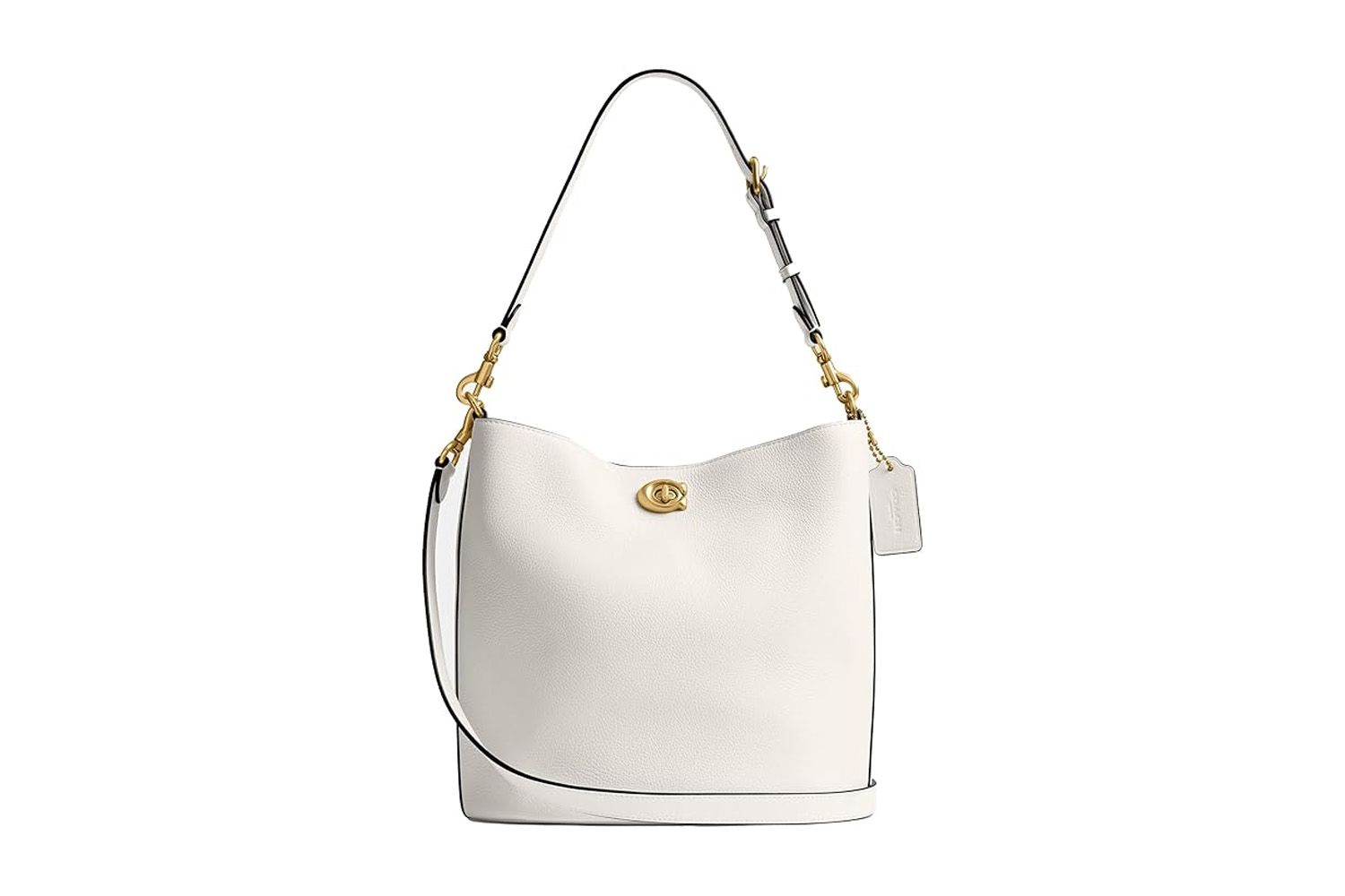 Coach Willow Soft Bucket Bag with a single strap and gold accents