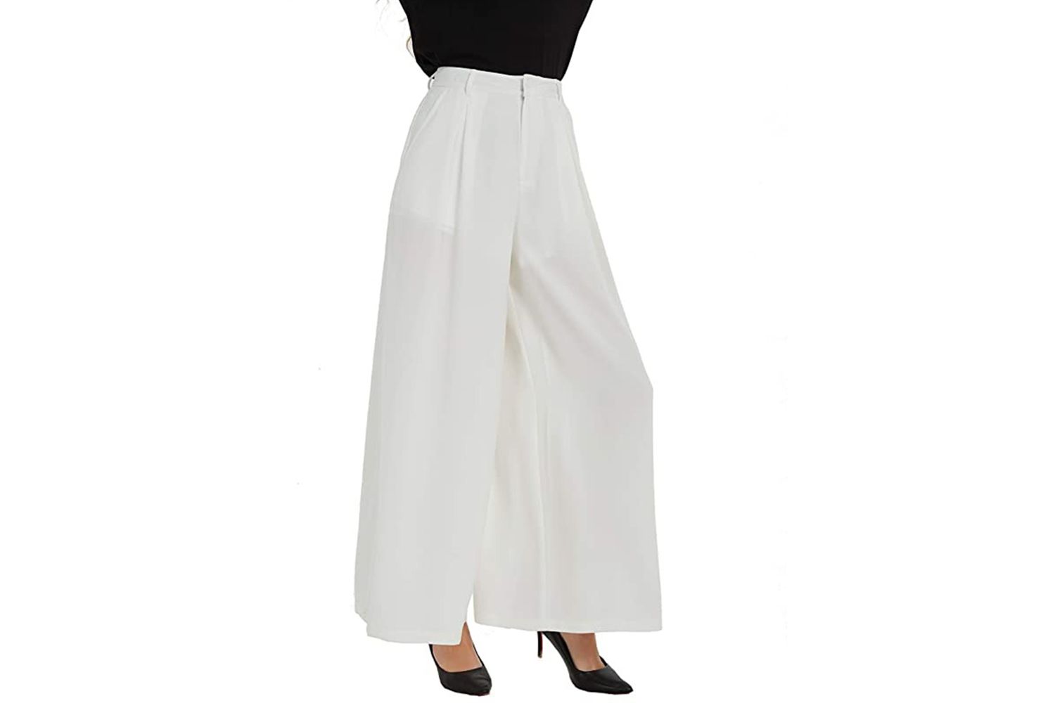 Amazon Tronjori Women High Waist Casual Wide Leg Long Palazzo Pants Trousers