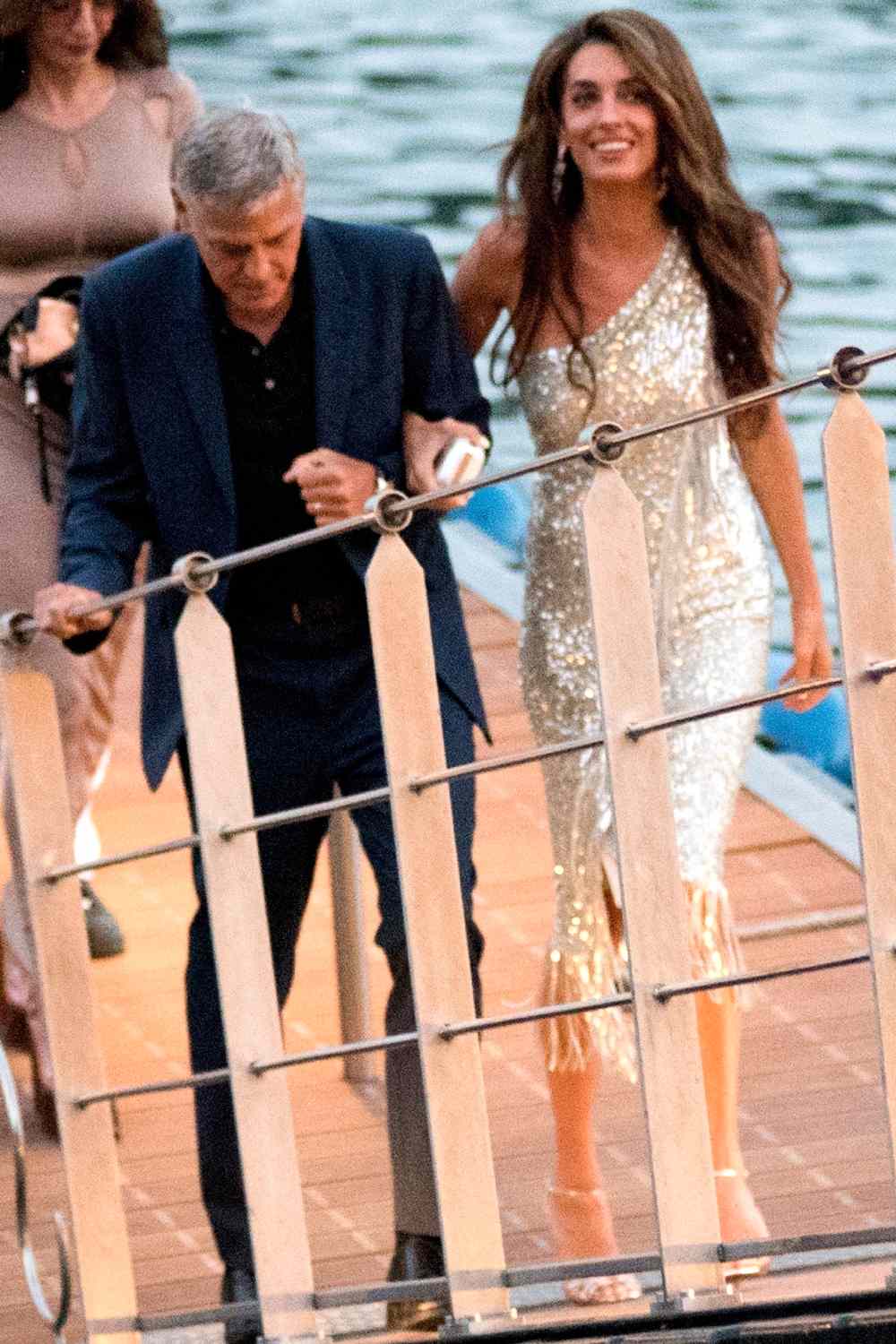 Amal Clooney and George Clooney in Lake Como, Italy on July 30, 2025