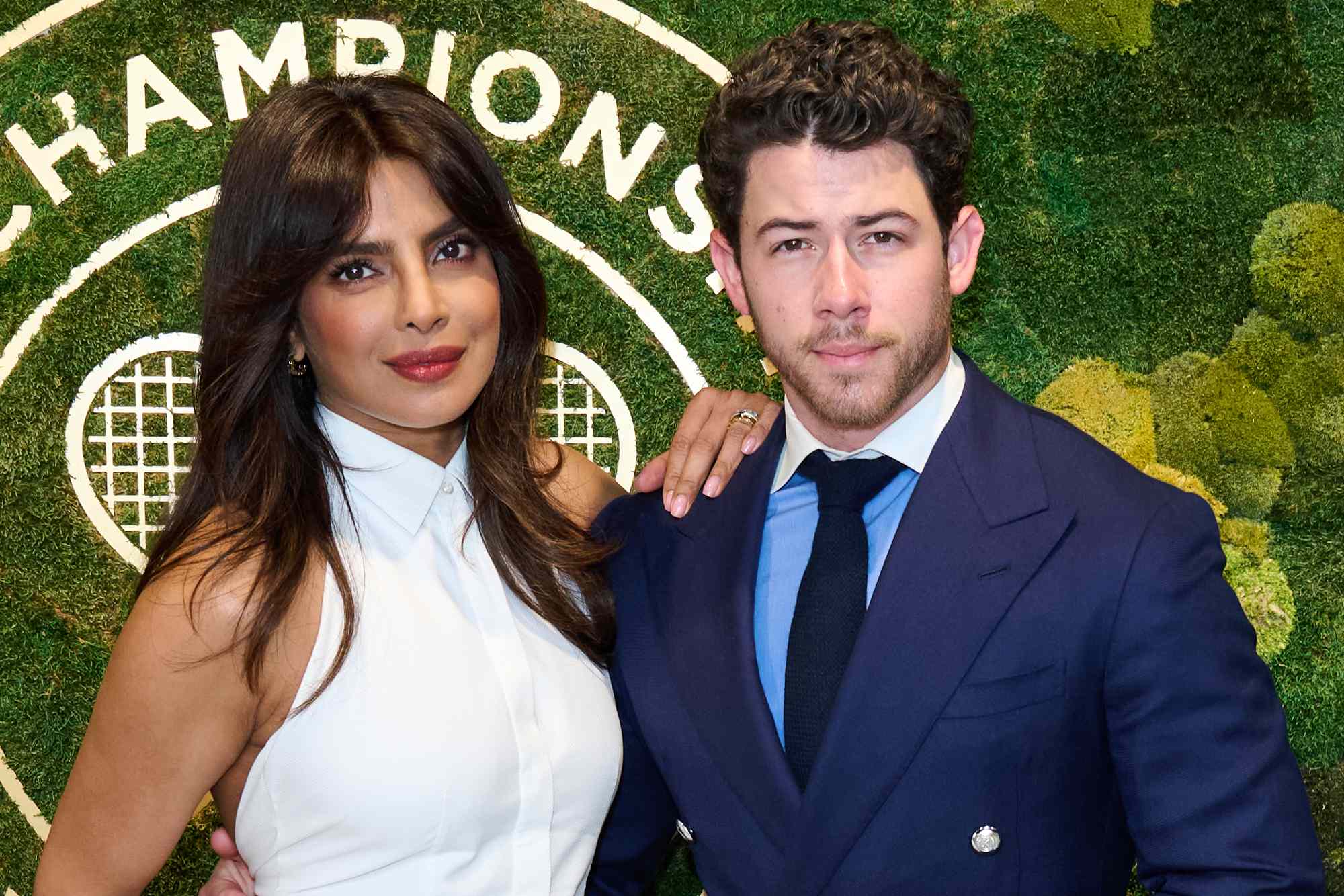 Priyanka Chopra and Nick Jonas in the AELTC