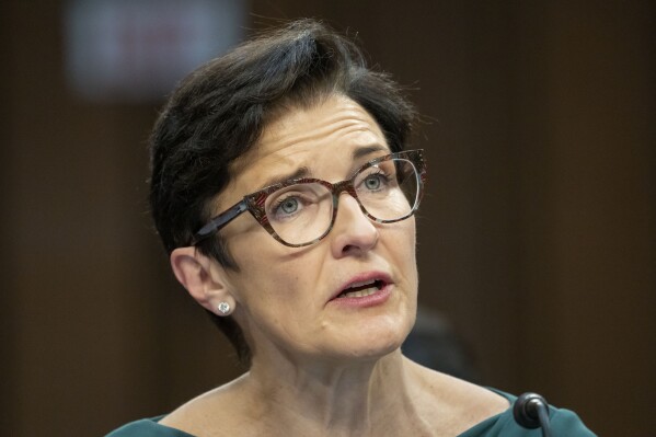 Jane Fraser, CEO, Citigroup, speaks during a Senate Banking, Housing, and Urban Affairs Committee oversight hearing to examine Wall Street firms on Capitol Hill, Wednesday, Dec. 6, 2023 in Washington.