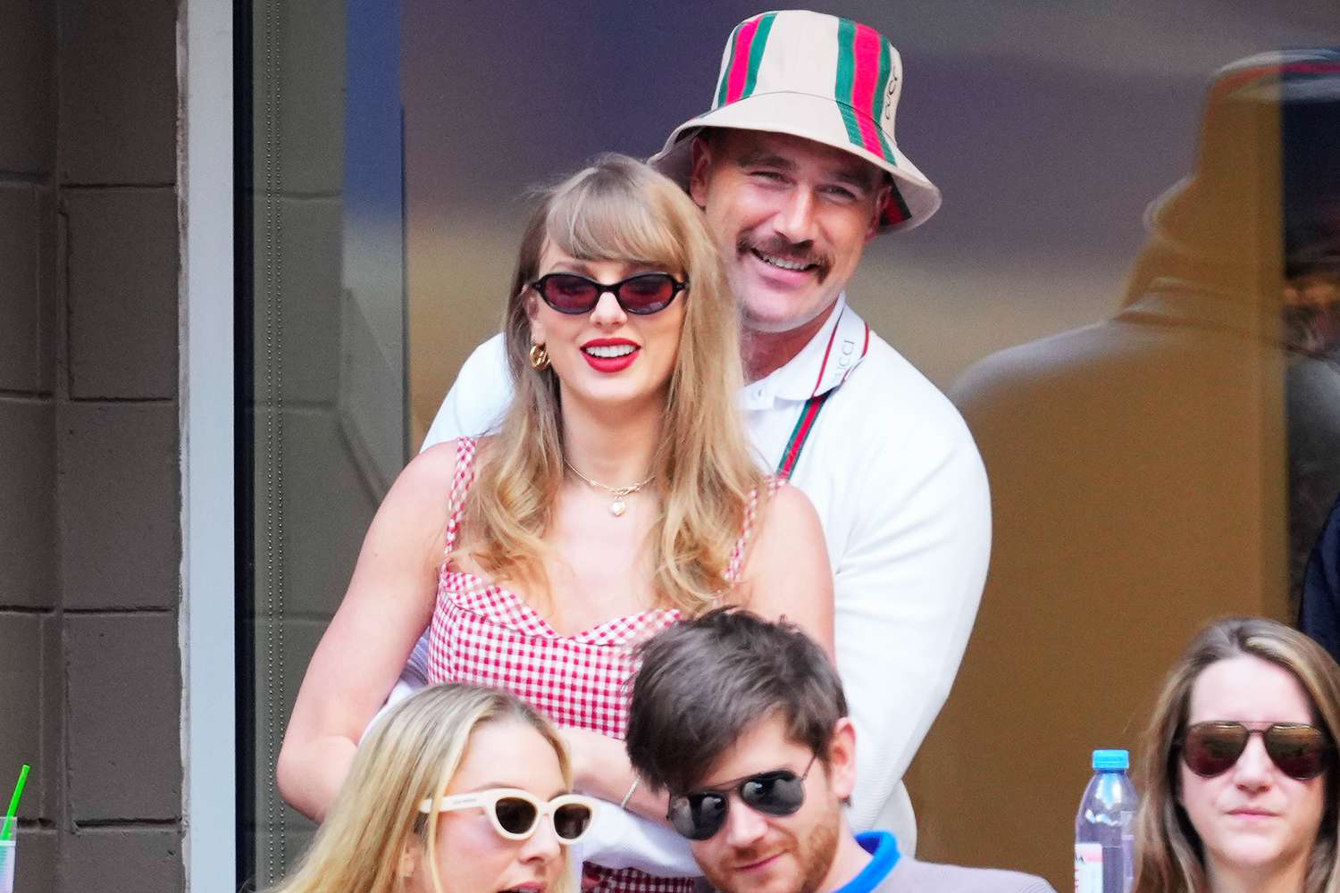 Taylor Swift and Travis Kelce are seen during the 2024 US Open Tennis Championships on September 08, 2024 in New York City.