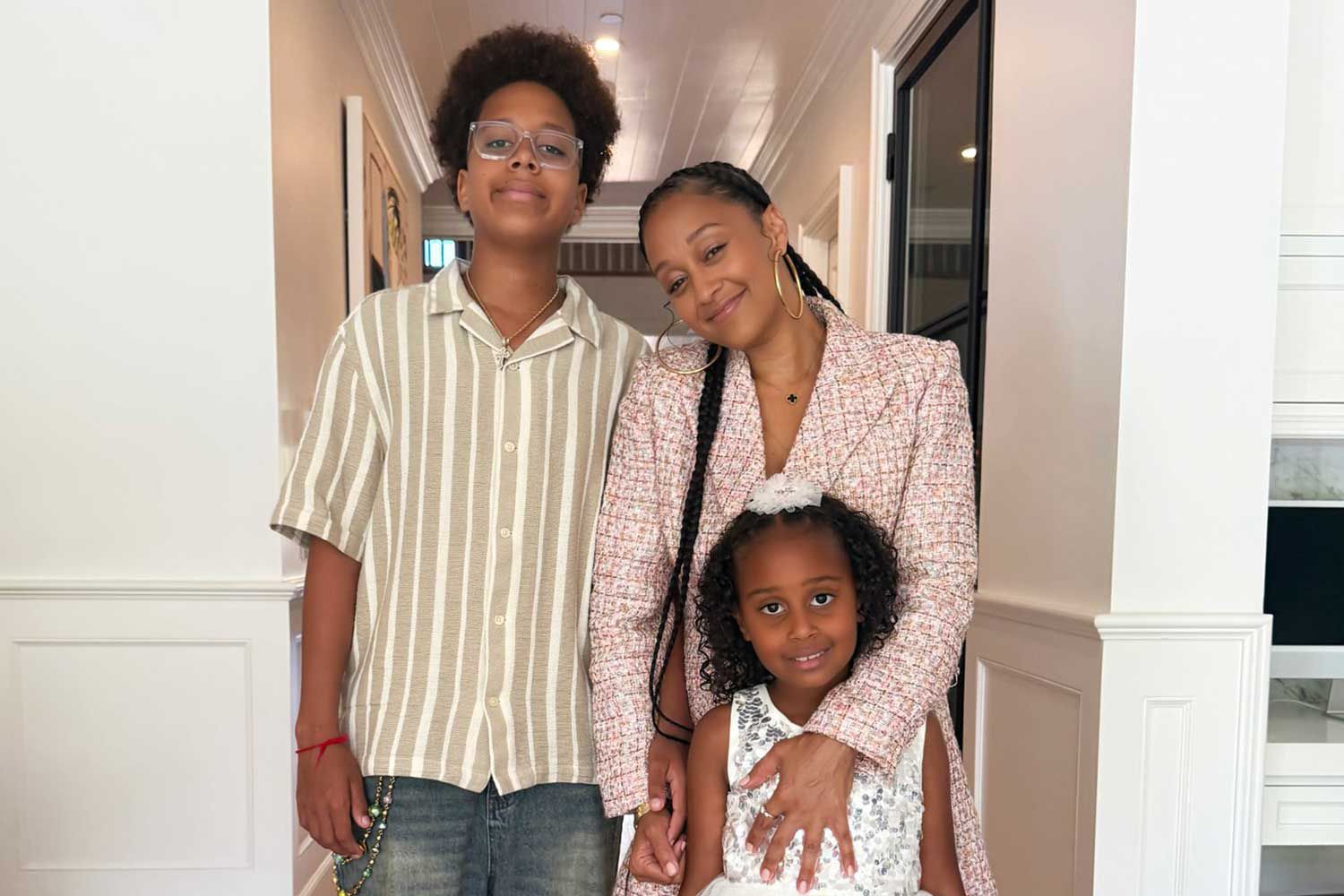 Tia Mowry with her children Cree and Cairo Hardrict