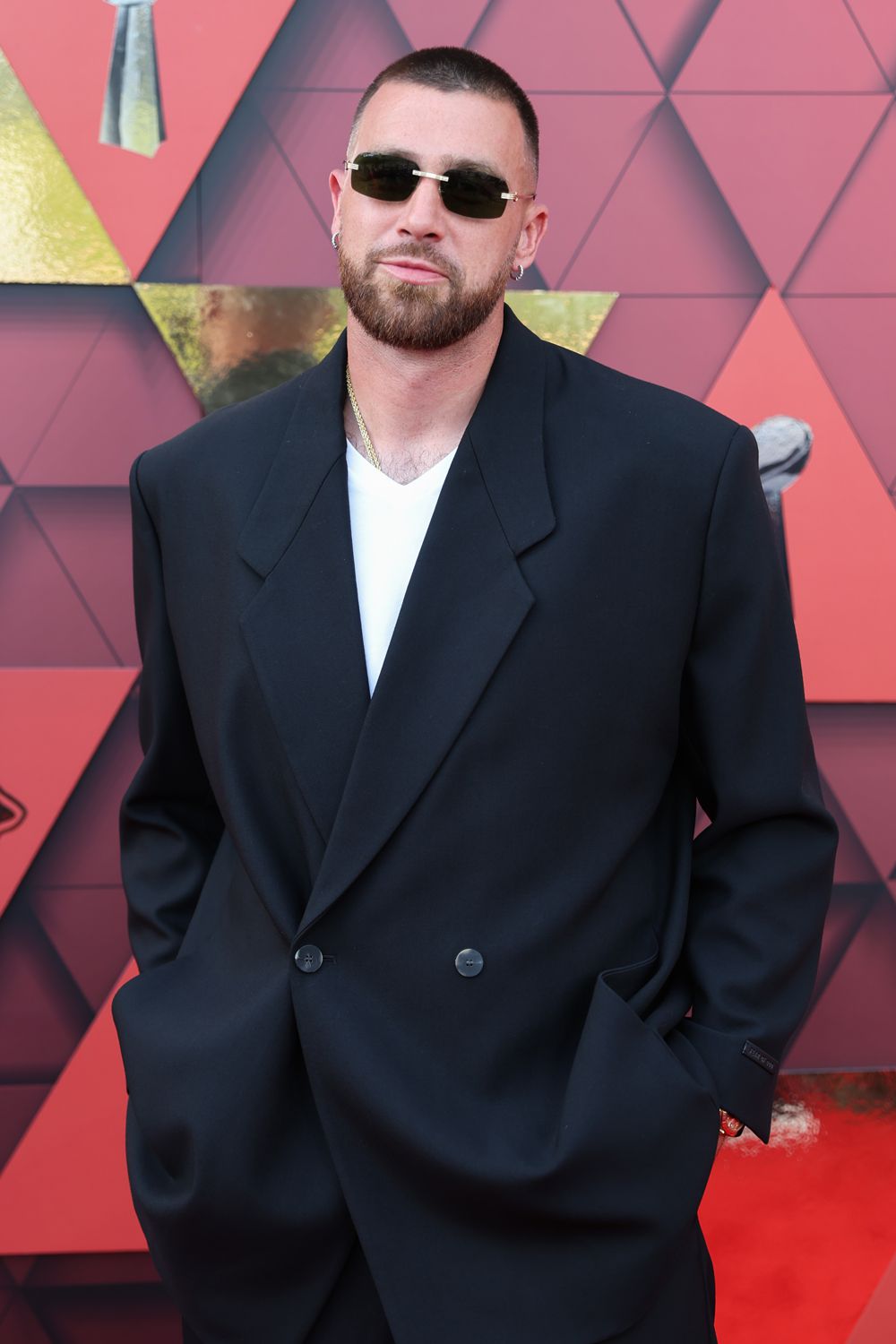 Travis Kelce at the Super Bowl Championship Ring Ceremony on June 15, 2023, at Union Station in Kansas City, Mo.