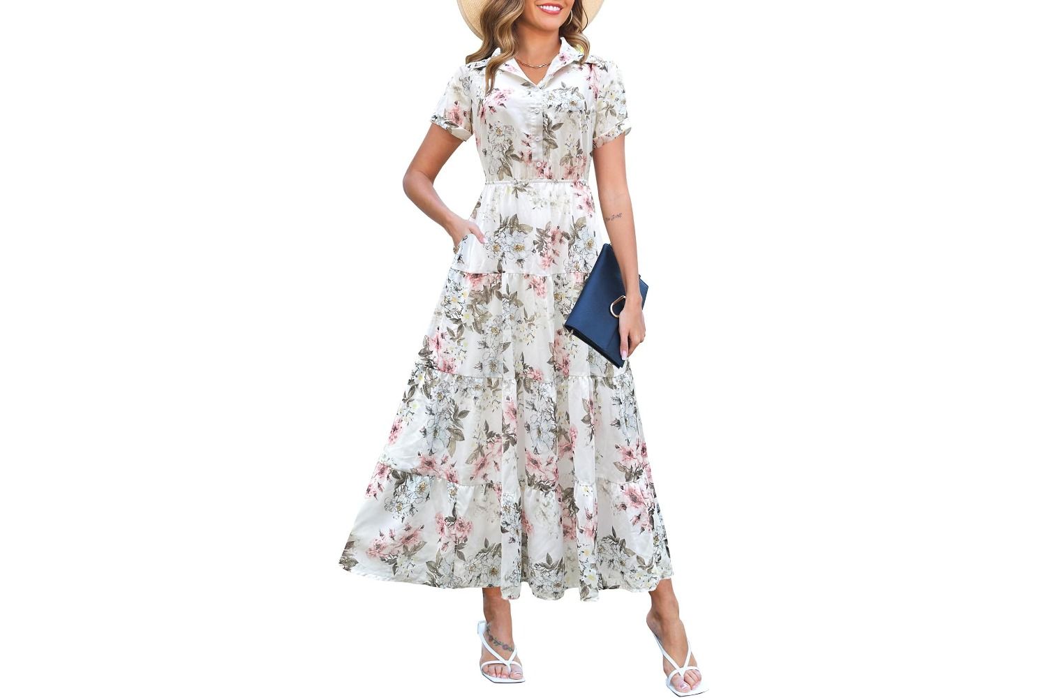 Kranda Women 2025 Summer Fall Collared V Neck Short Sleeve