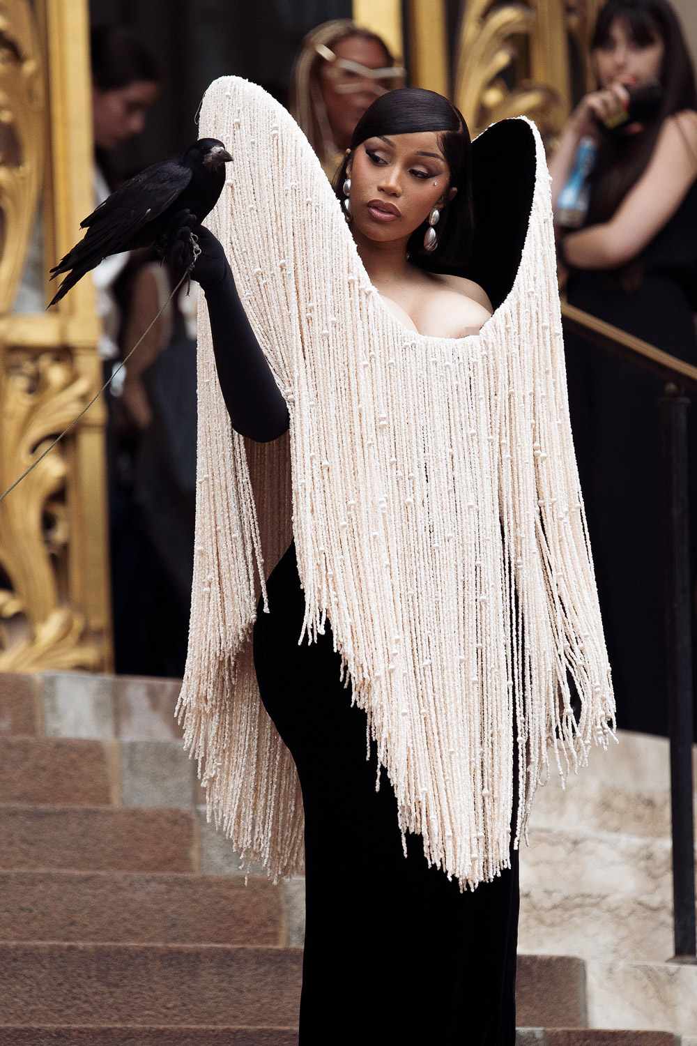 Cardi B attending the Schiaparelli show during the Haute Couture Fall/Winter 2025/2026 as part of Paris Fashion Week on July 07, 2025 in Paris, France.