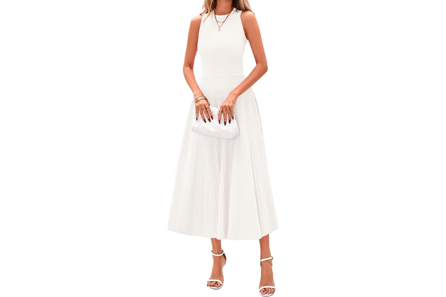 Prettygarden Spring Casual Dresses For Women 2025 Summer Business Work Midi Sleeveless