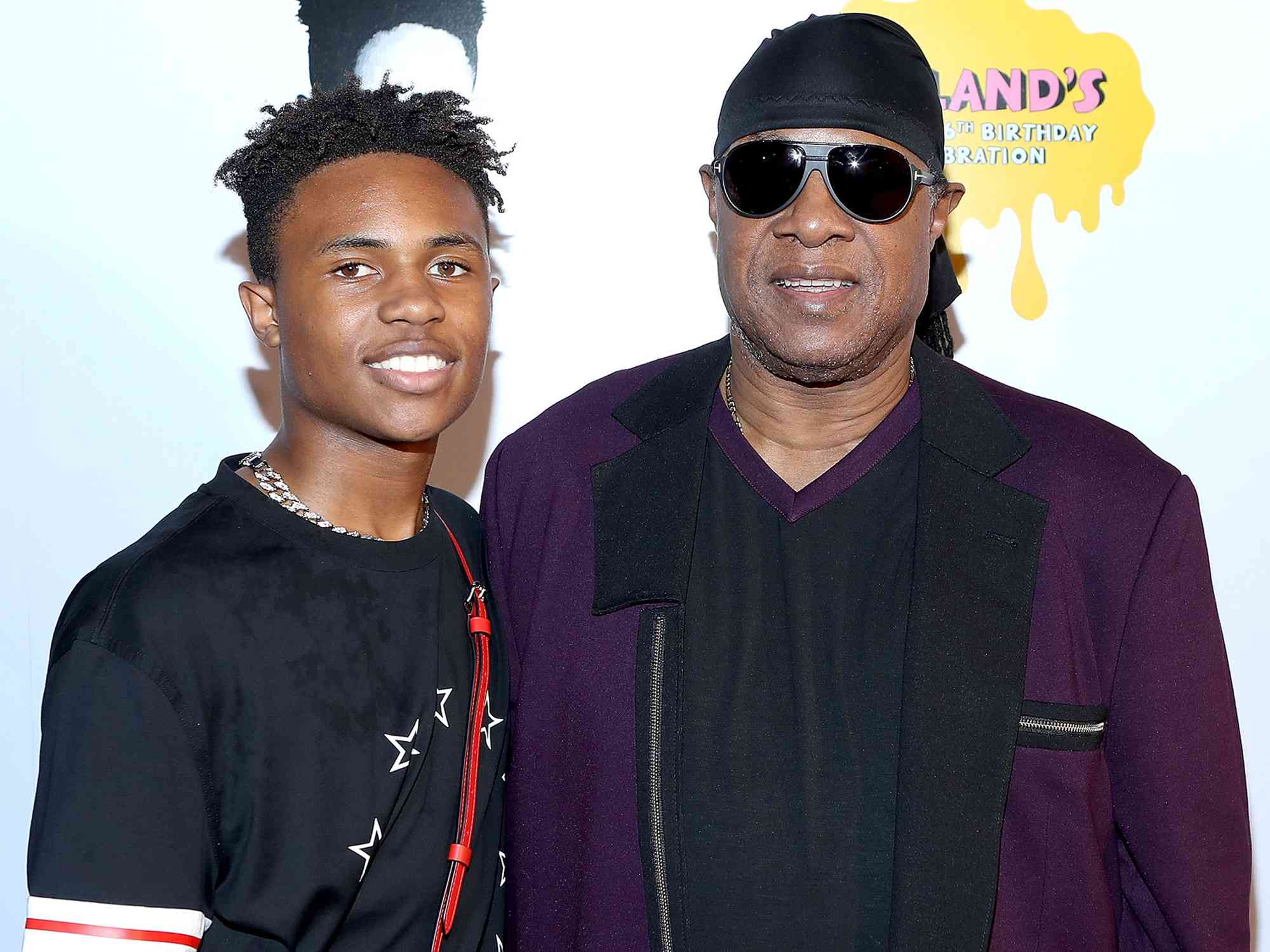 Kailand Morris and Stevie Wonder