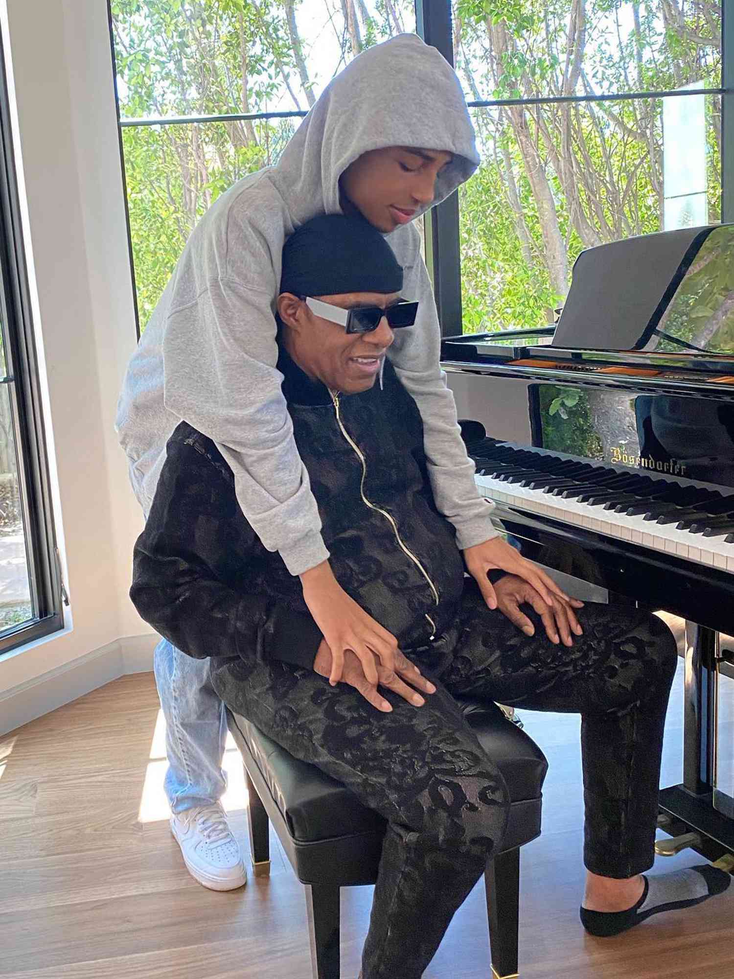 Stevie Wonder and son Mandla