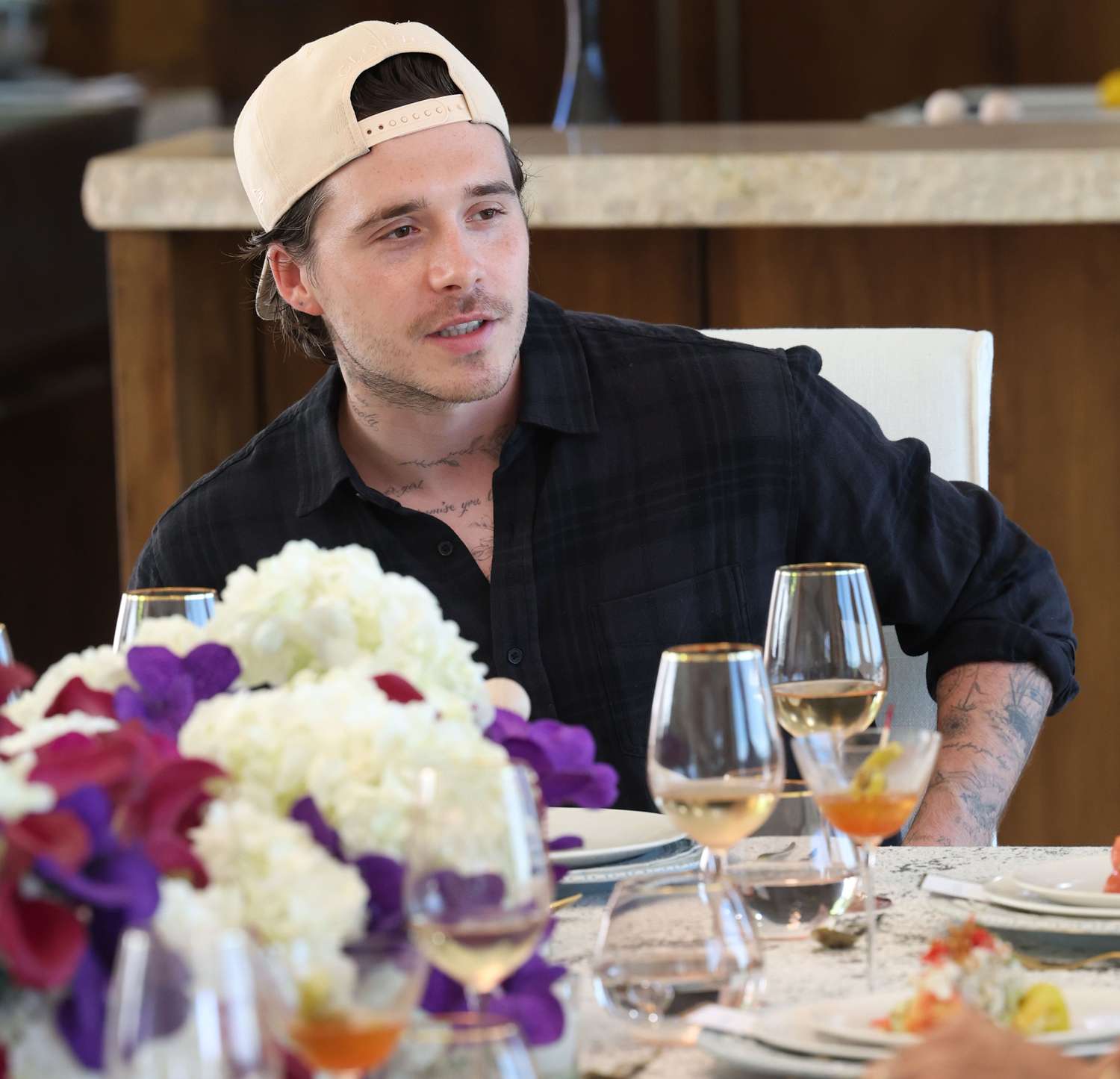 Brooklyn Peltz Beckham speaking at the Airbnb summer party