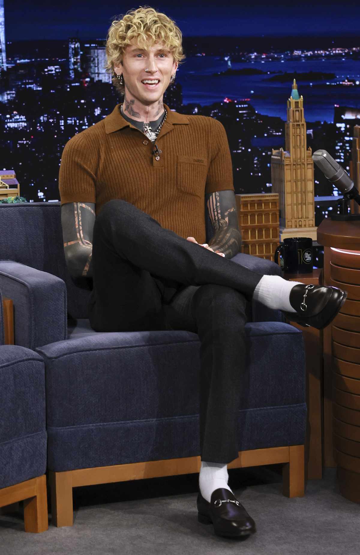 mgk during an interview on The Tonight Show Starring Jimmy Fallon