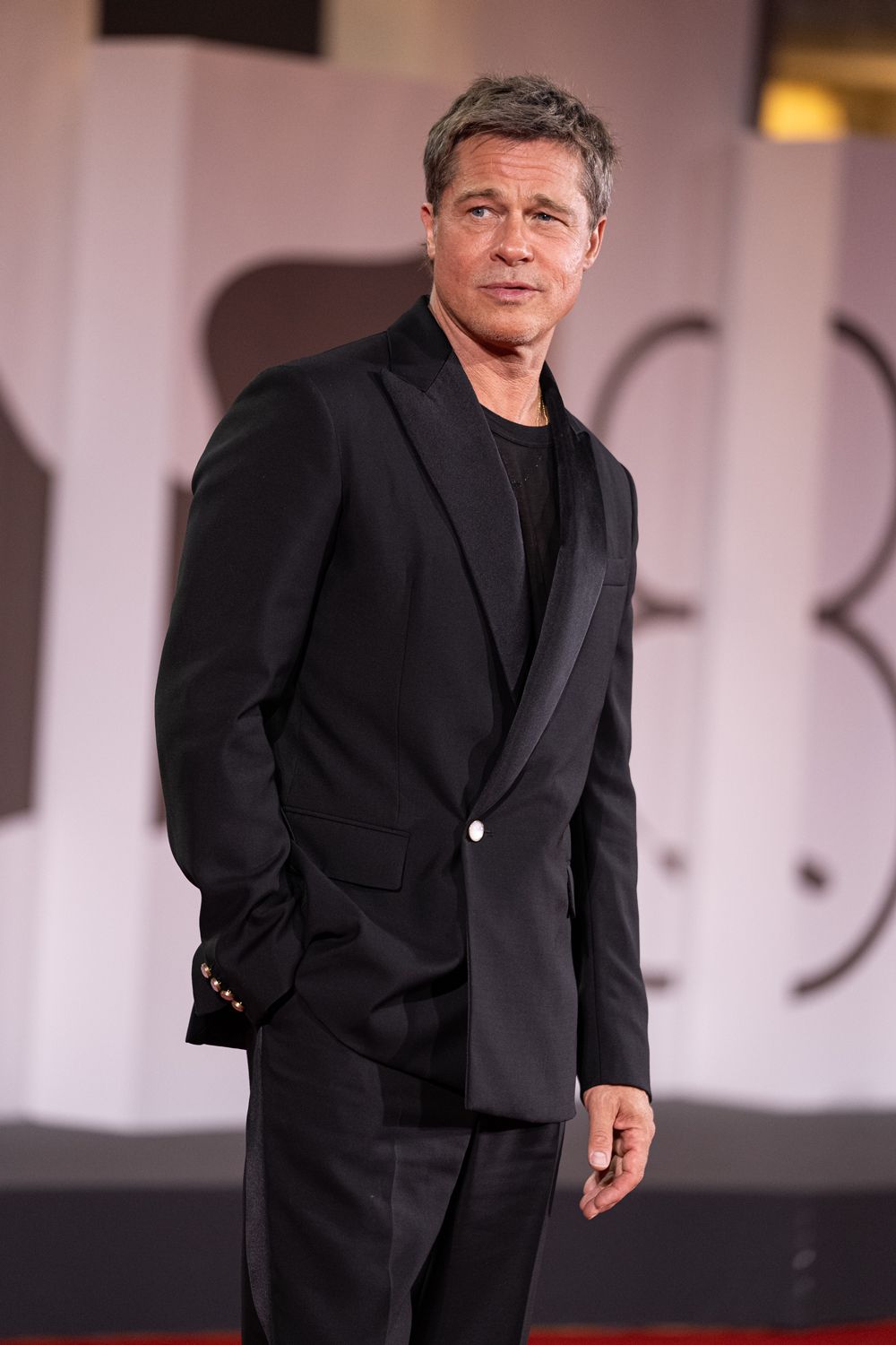 Brad Pitt attends the "Wolfs" red carpet during the 81st Venice International Film Festival on September 01, 2024