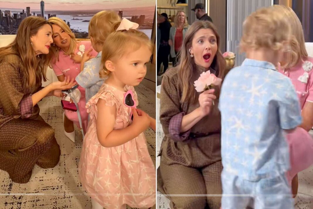 A Full-Circle Moment: Drew Barrymore Meets Paris Hilton’s Children, Bridging Decades of Friendship