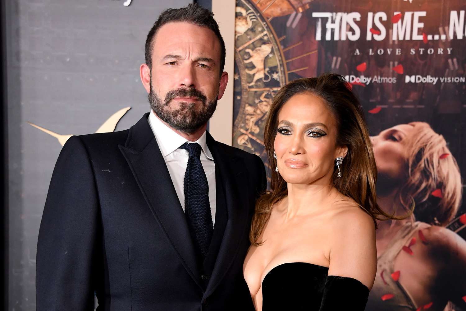 Ben Affleck and wife/American actress, singer and dancer Jennifer Lopez,Ben Affleck, Jennifer Lopez arrives at the Los Angeles Premiere Of Amazon MGM Studios "This Is Me...Now: A Love Story" at Dolby Theatre on February 13, 2024