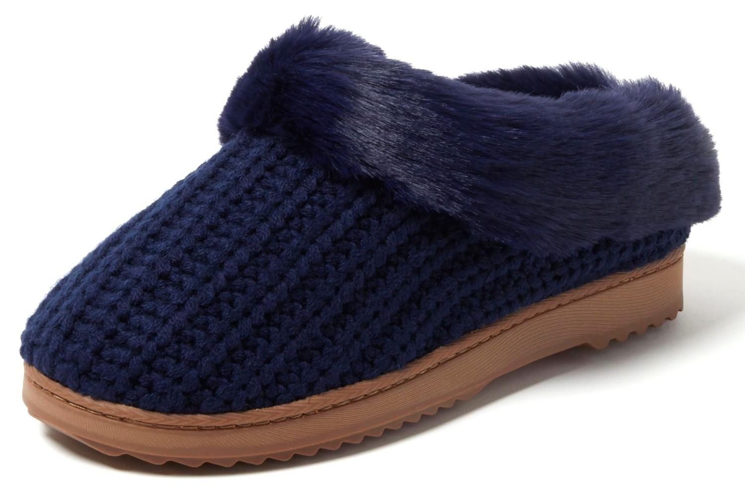 Dearfoams Womens Hannah Chenille Knit Clog Slippers