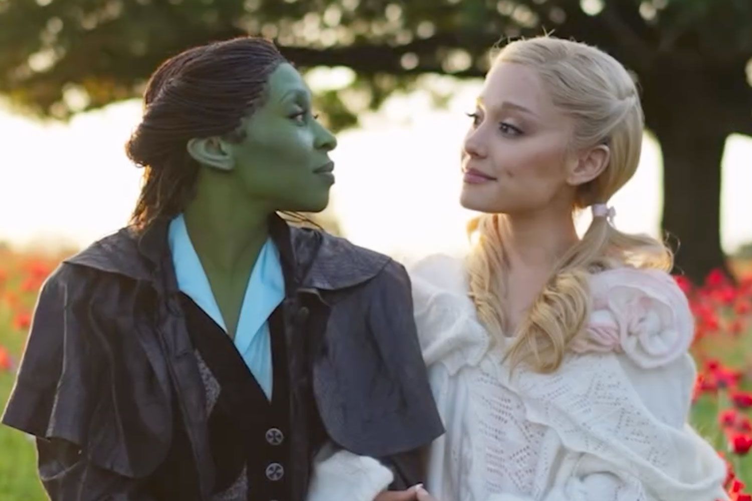 Cynthia Erivo as Elphaba Ariana Grande as Glinda in Wicked For Good