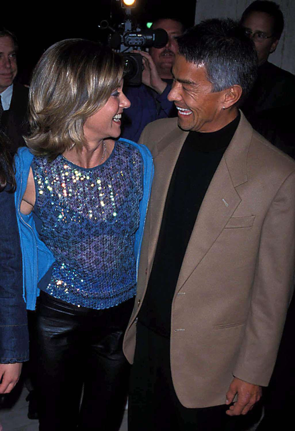 Actress Olivia Newton-John poses with her boyfriend Patrick McDermott at the 10th Annual Human Rights Campaign Gala, February 17, 2001 in Los Angeles, CA.