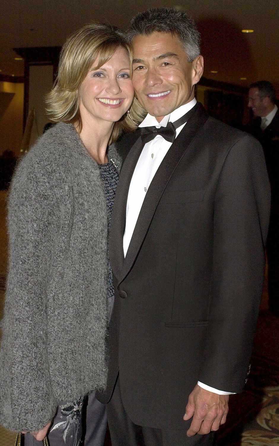 Actress Olivia Newton-John poses with her boyfriend Patrick McDermott at the 10th Annual Human Rights Campaign Gala, February 17, 2001 in Los Angeles, CA.