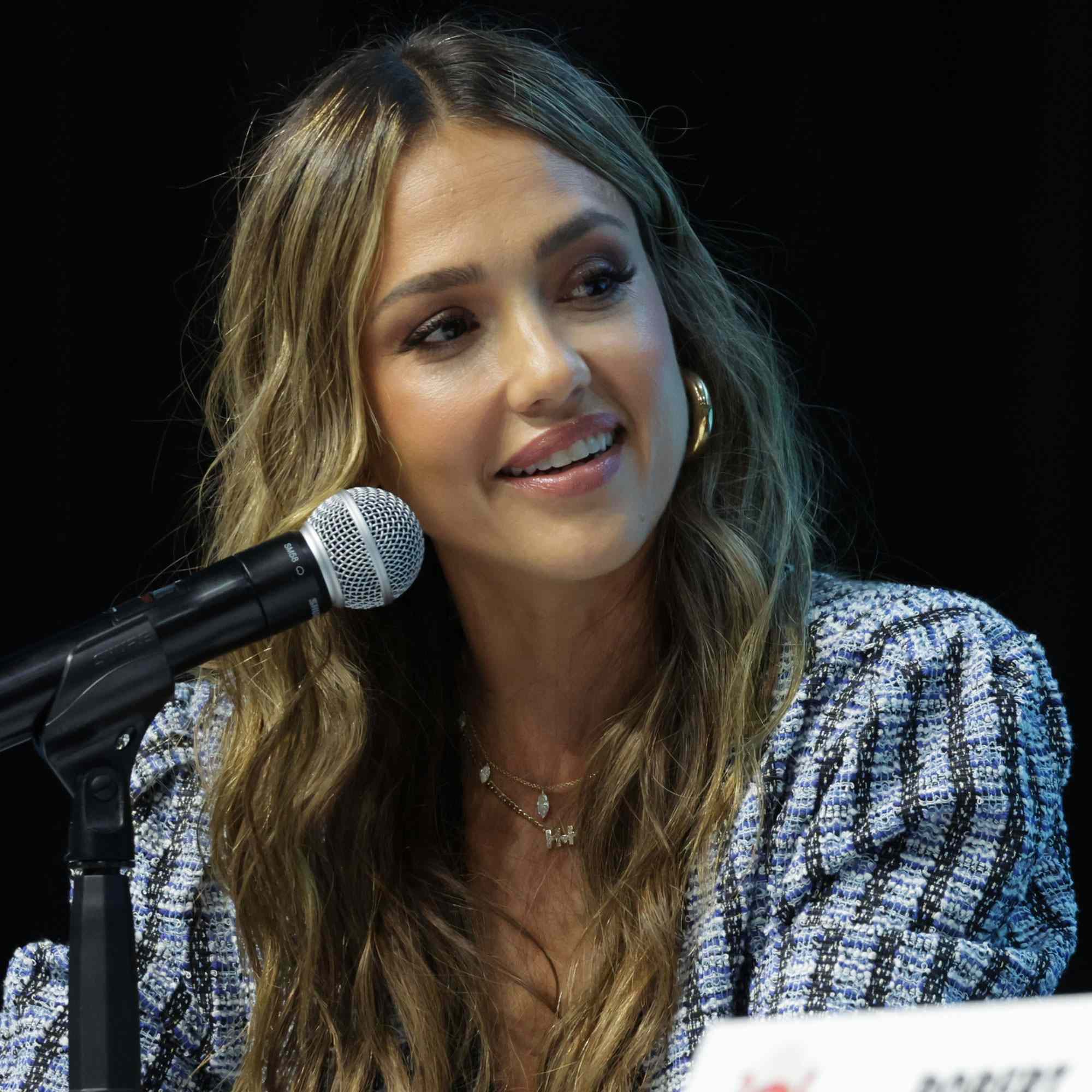 Jessica Alba seen at the Lucas Museum Of Narrative Art Panel At Los Angeles Comic-Con at Los Angeles Convention Center on September 27, 2025