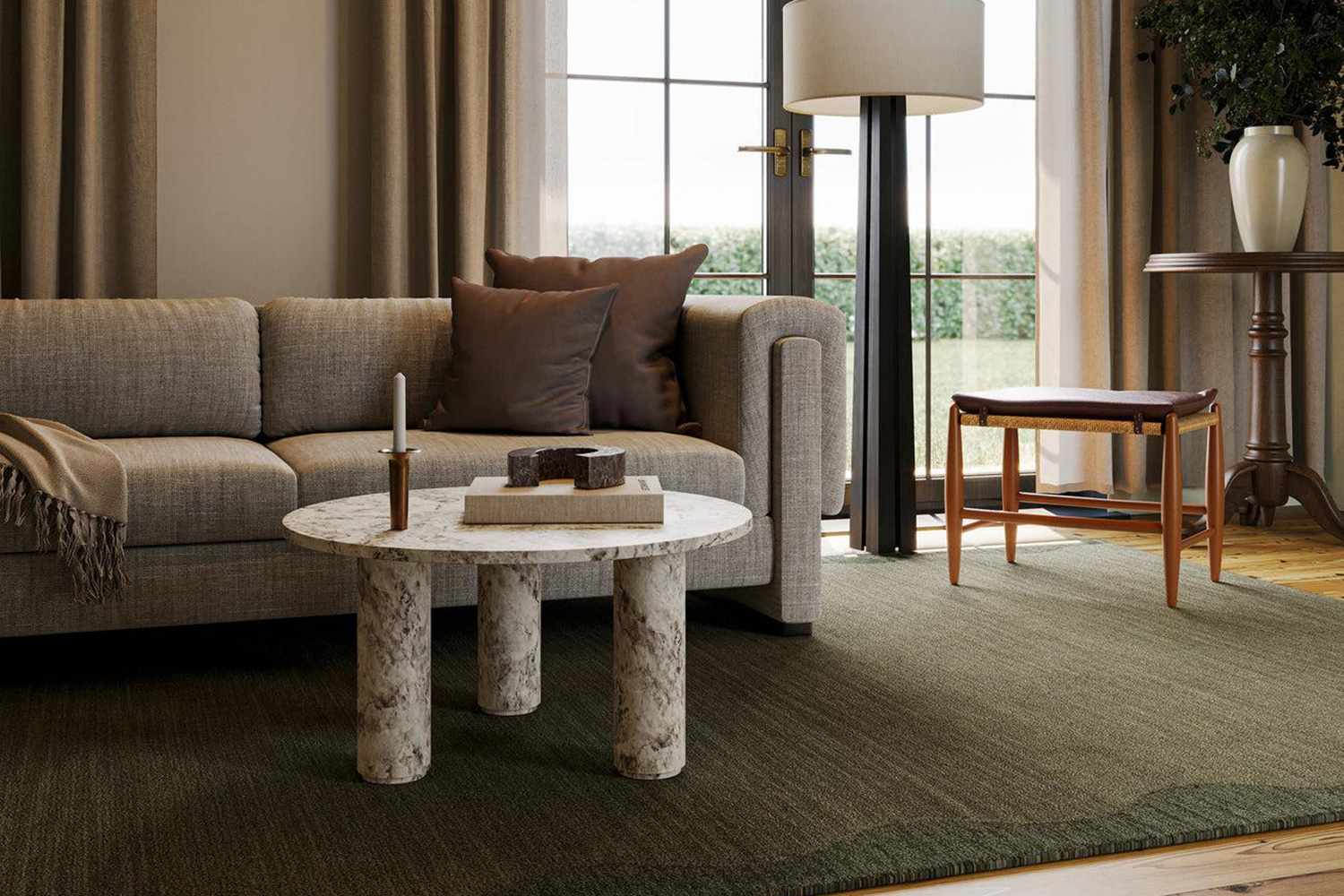 Ondine Solid Wool Cozy Rug