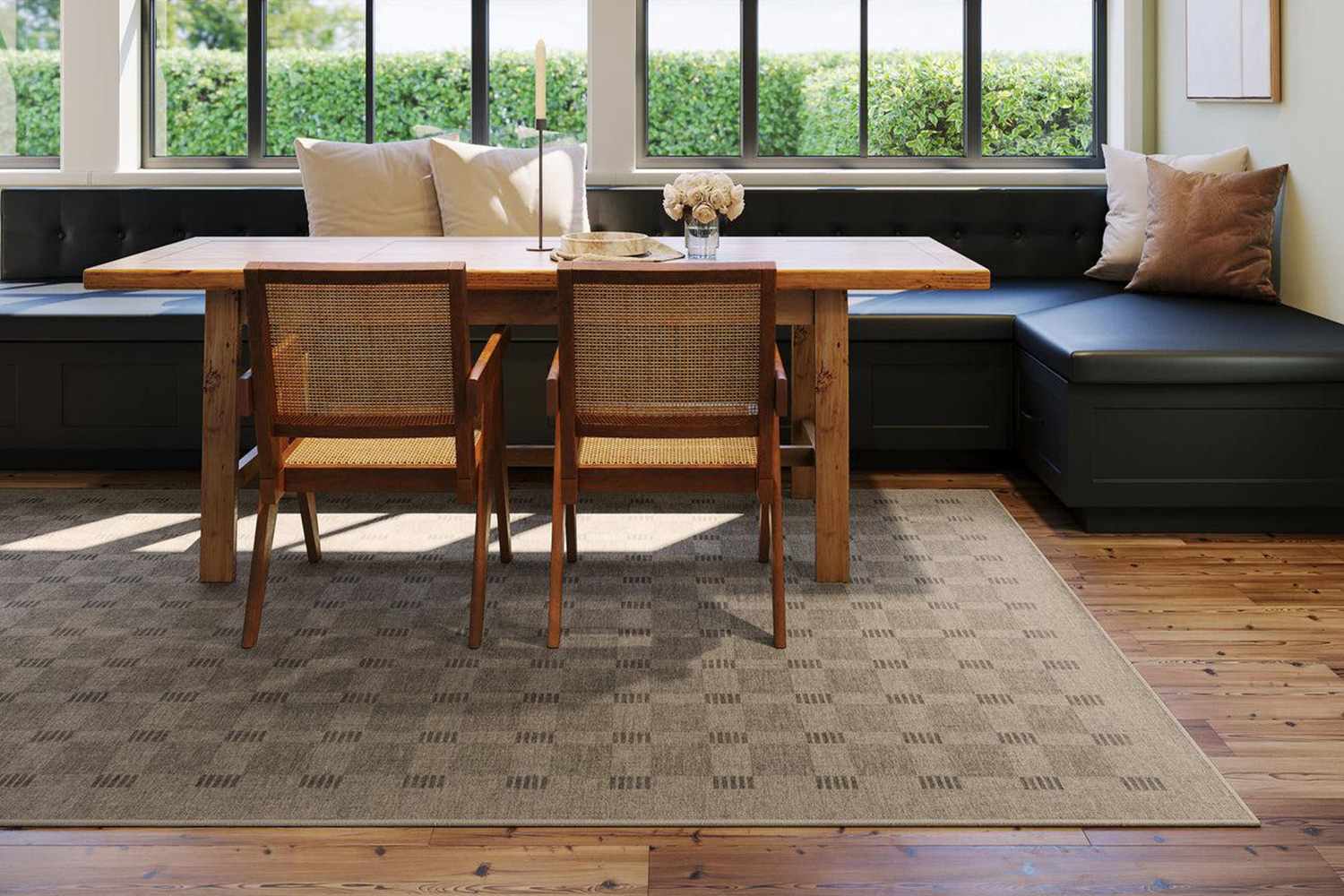 Walker Modern Checkered Washable Rug