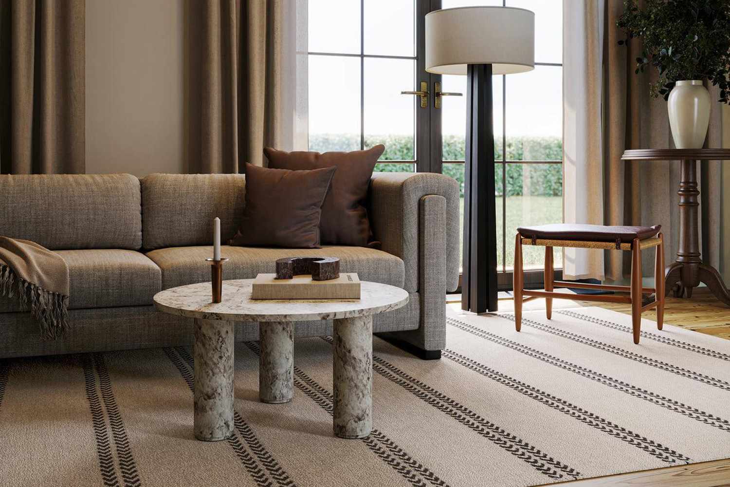 York Striped Wool Cozy Rug
