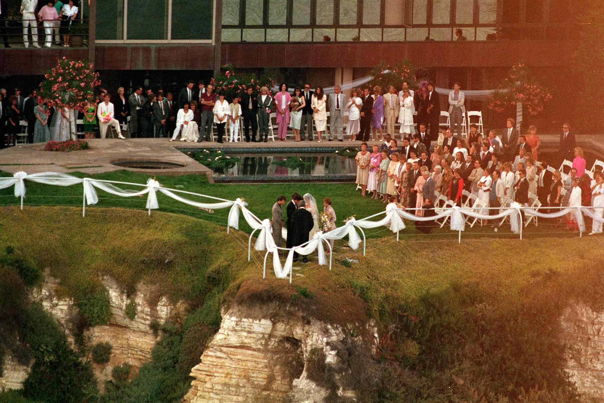 Aerial view of Madonna and Sean Penn wedding