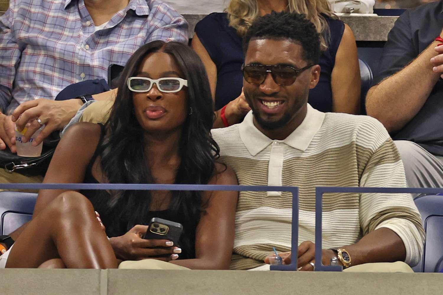 Coco Jones and Donovan Mitchell at the 2025 US Open