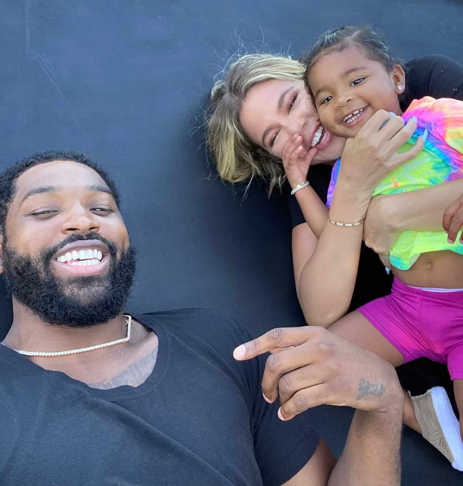 Tristan Thompson, Khloe Kardashian and True Thompson