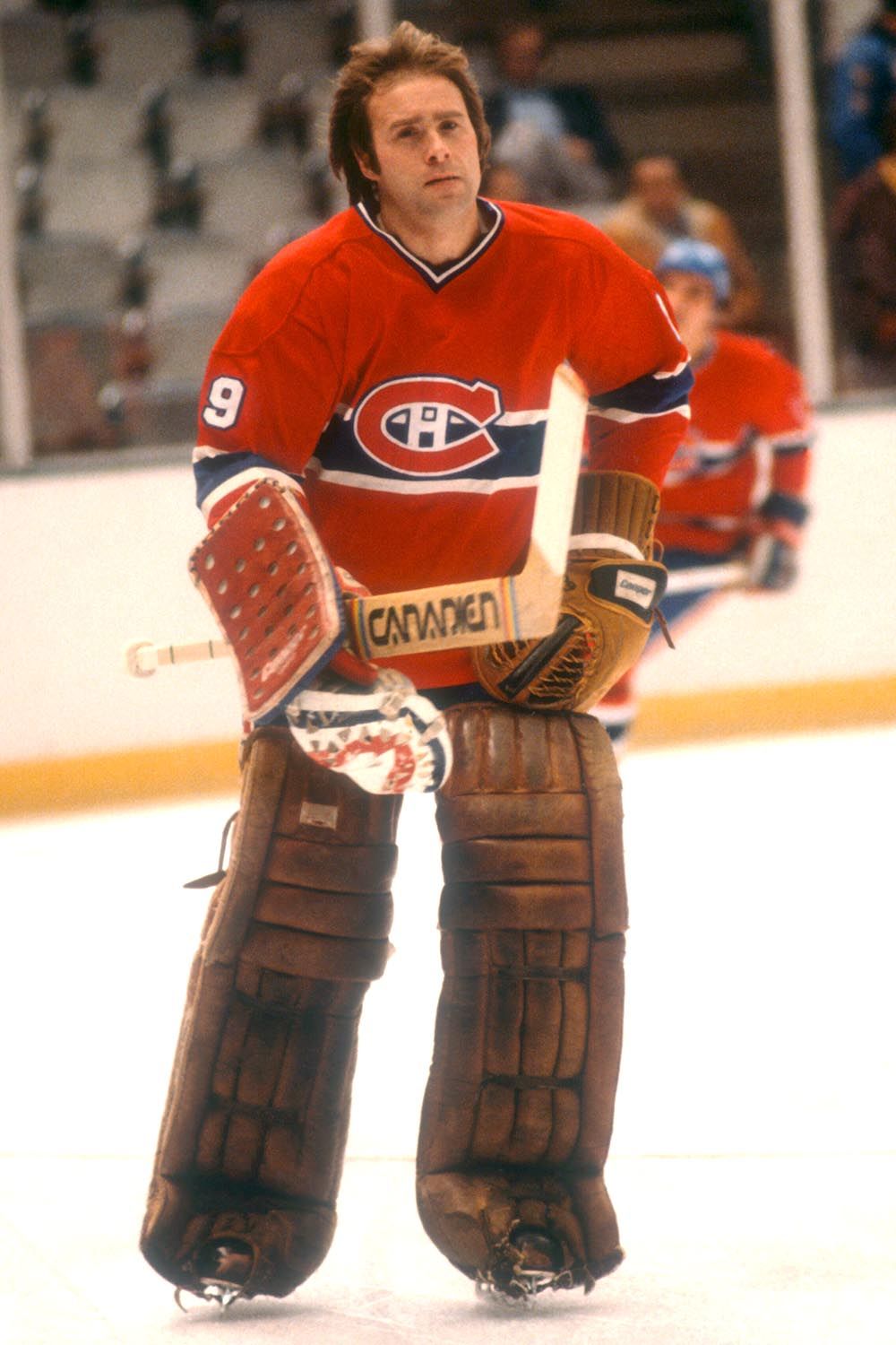 Goalie Ken Dryden #29 of the Montreal Canadiens skates on the ice during warm-ups before an NHL game against the New York Islanders on October 17, 1978 at the Nassau Coliseum in Uniondale, New York