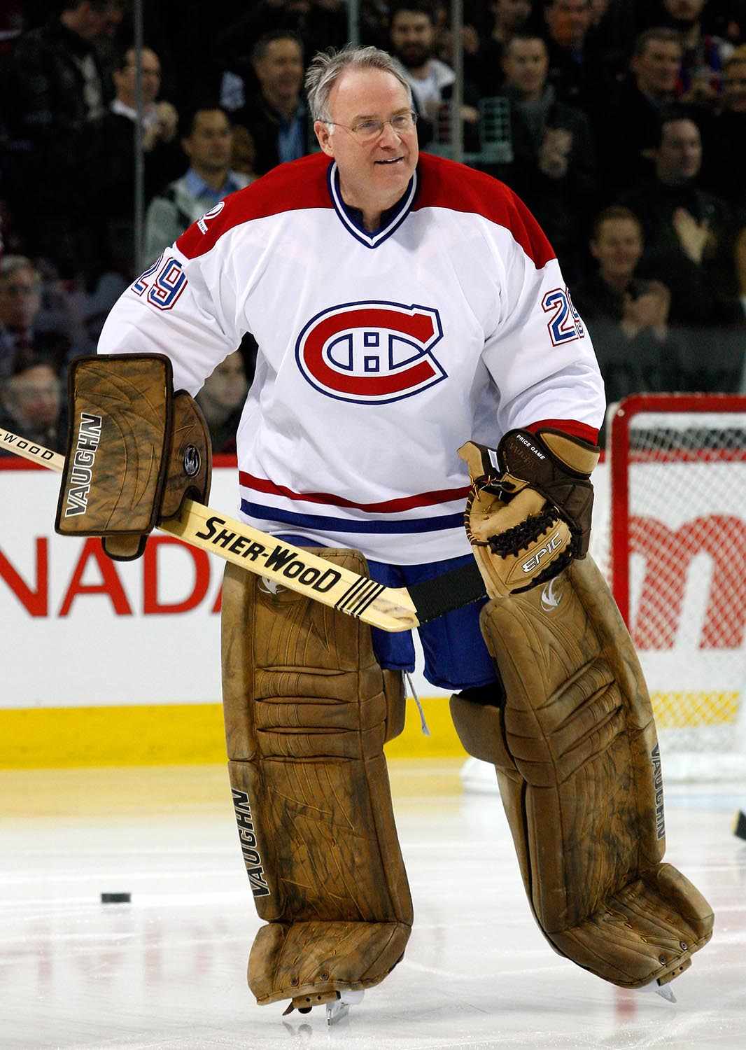 Former Montreal Canadien Ken Dryden skates during the Centennial Celebration ceremonies prior to the NHL game between the Montreal Canadiens and Boston Bruins on December 4, 2009 at the Bell Centre in Montreal, Quebec, Canada.