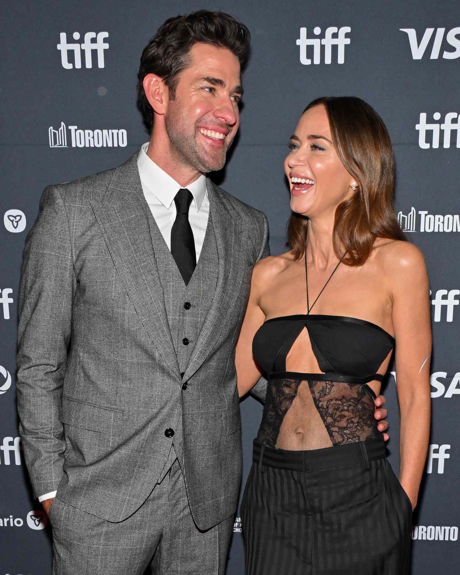 John Krasinski, Emily Blunt at the "Smashing Machine" premiere at the 2025 Toronto International Film Festival on September 08, 2025 in Toronto, Ontario.